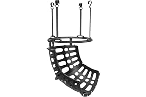Soozier Basketball Return Attachment, Height Adjustable Basketball Hoop Ball Returner with 360° Rotatable Return Chute, Black