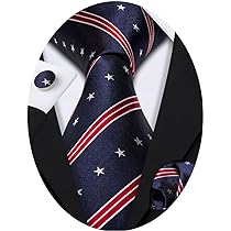 Men's American Flag Tie - Stars & Stripes Red White Blue Patriotic Necktie