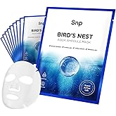 SNP 1000mg Bird's Nest + Hyaluronic Acid Ampoule Sheet Mask | Hyaluronic Acid Sheet Mask | Maximum Hydration and Protection for All Dry Skin Types | Korean Skincare Facial Mask | 10 Sheets