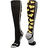 MadSportsStuff Softball Socks with Love Softball Hearts for Girls or Women Youth and Adult Over the Calf Gift Accessories