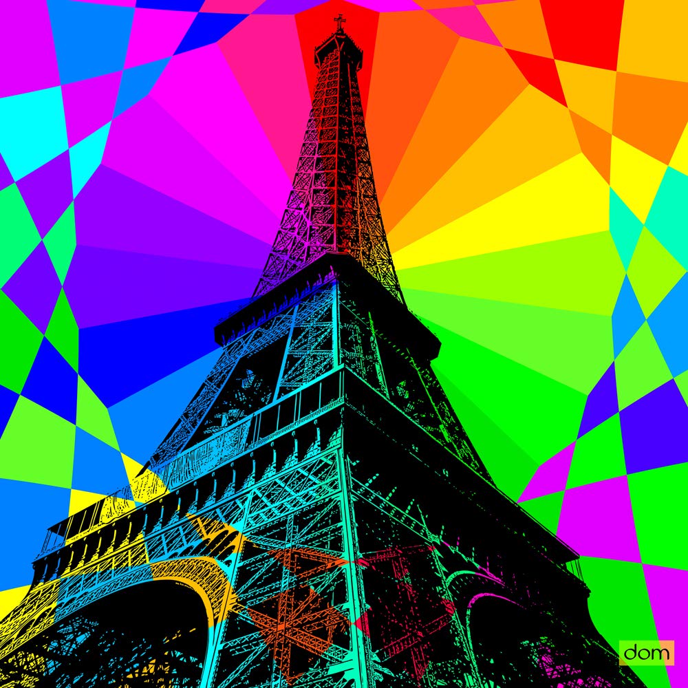 International Graphics - Finished Picture - Dominique, Massot - ''Tour Eiffel Fireworks''- 30 x 30 cm - Direct printing on acrylic glass