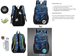 JiaYou Boy 20L Fashion School Bag Backpack with