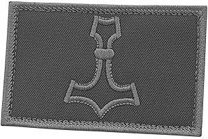 LEGEEON Blackout Mjolnir 2x3.25 Thor Hammer Subdued Norse Viking Morale Tactical Military Hook Patch