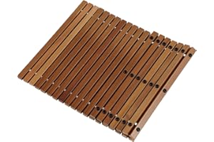 DoubleFill Solid Teak Wood String Mat 31.5" x 19.5" Teak Shower Mat Spa Floor Oiled Finish Platform Non Slip Rollable Wooden Platform for Sauna, Pool, Bathtub, Hot Tub Flooring Decor and Protector