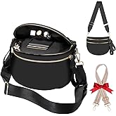 Bum Bag Checkered Crossbody Bag for Women, Nylon Bum Bags with Adjustable Strap Oversized Waist Purse Women's Large Fanny Pack