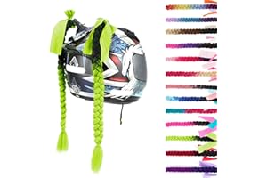 SEGO 1PCS/2PCS Helmet Pigtail Braids with Detachable Suction Cup Bowknot Ponytail Hair Many Colors (Helmet not Included)