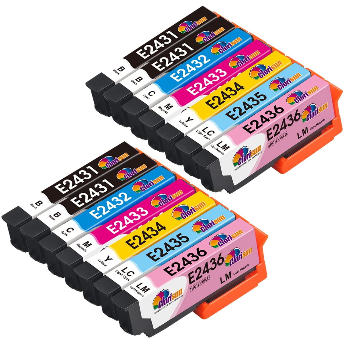 Clorisun 24XL Ink Cartridges for 24 XL 24XL multipack for Expression Photo XP760 XP-760 XP-960 XP-860 XP960 XP-750 XP-55 XP-950 XP860 XP750 XP55 XP-850 XP950 XP850 Printer(14 Pack)