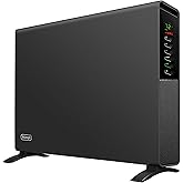 DeLonghi Convection Panel Heater, Full Room Quiet 1500W, portable electric heater is freestanding/easily wall mounted. Energy Saving, quick heat distribution, timer, asphalt gray, HCX9115E