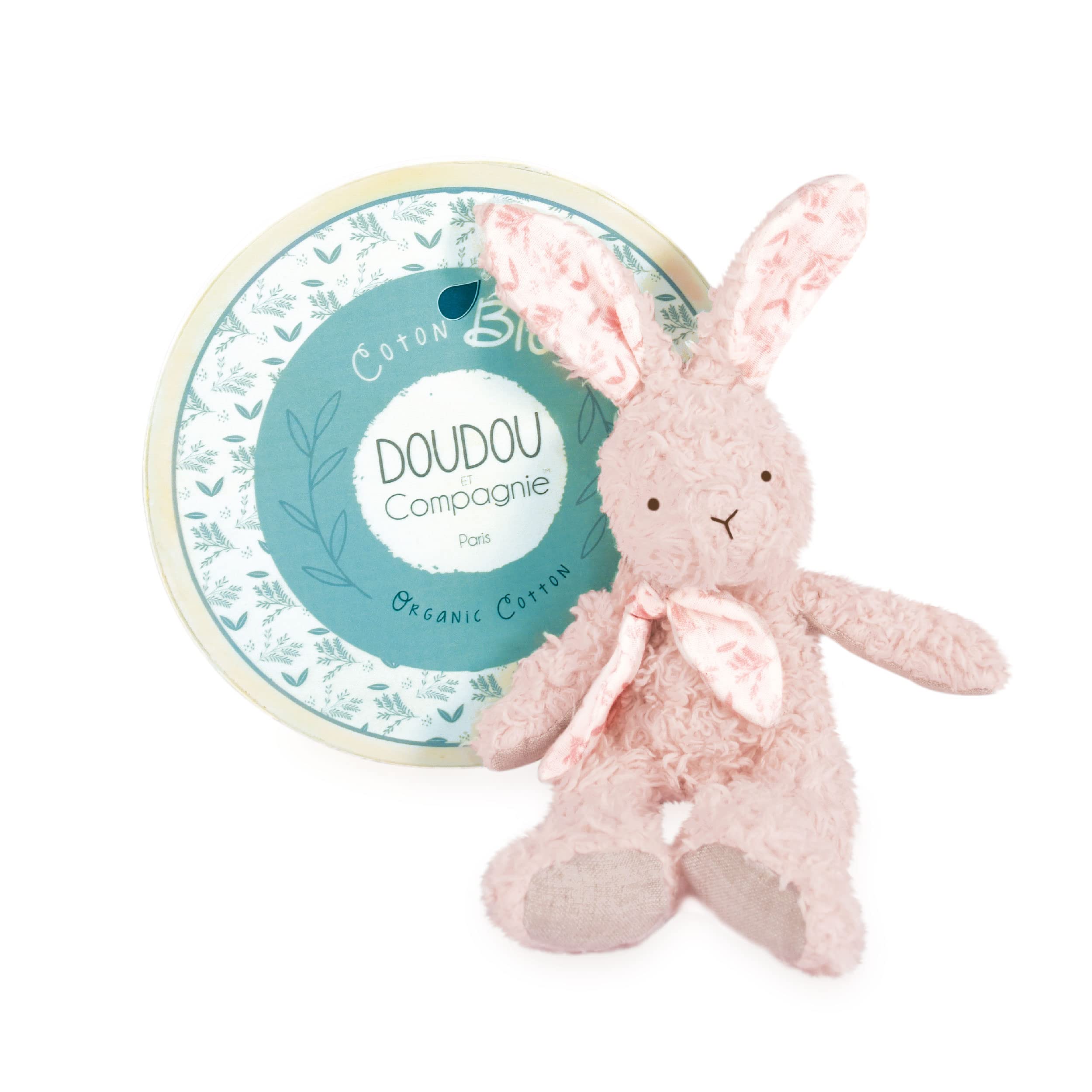 Doudou et Compagnie - Rabbit Puppet - Organic Soft Toy - Pink - 25 cm - BOTANIC BIO - DC3970 — image 1