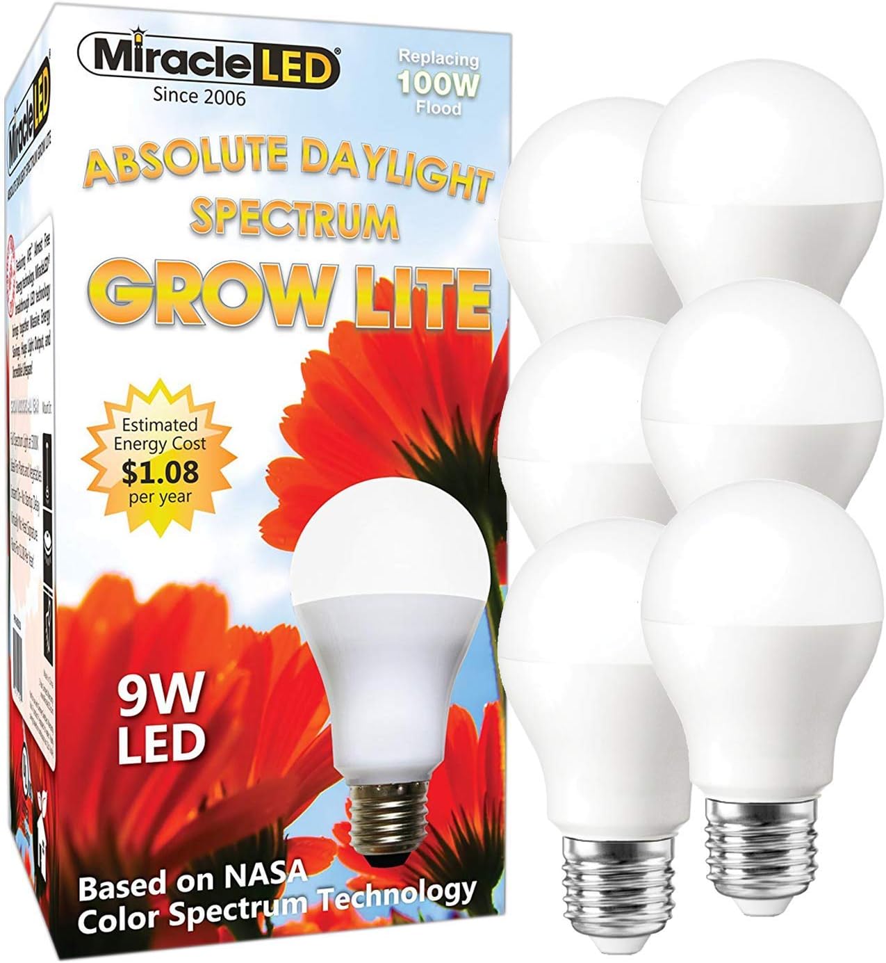 Amazon Com Miracleled Absolute Daylight 6 Pack Replace Grow Light Full Spectrum 100w 6 Count Home Improvement