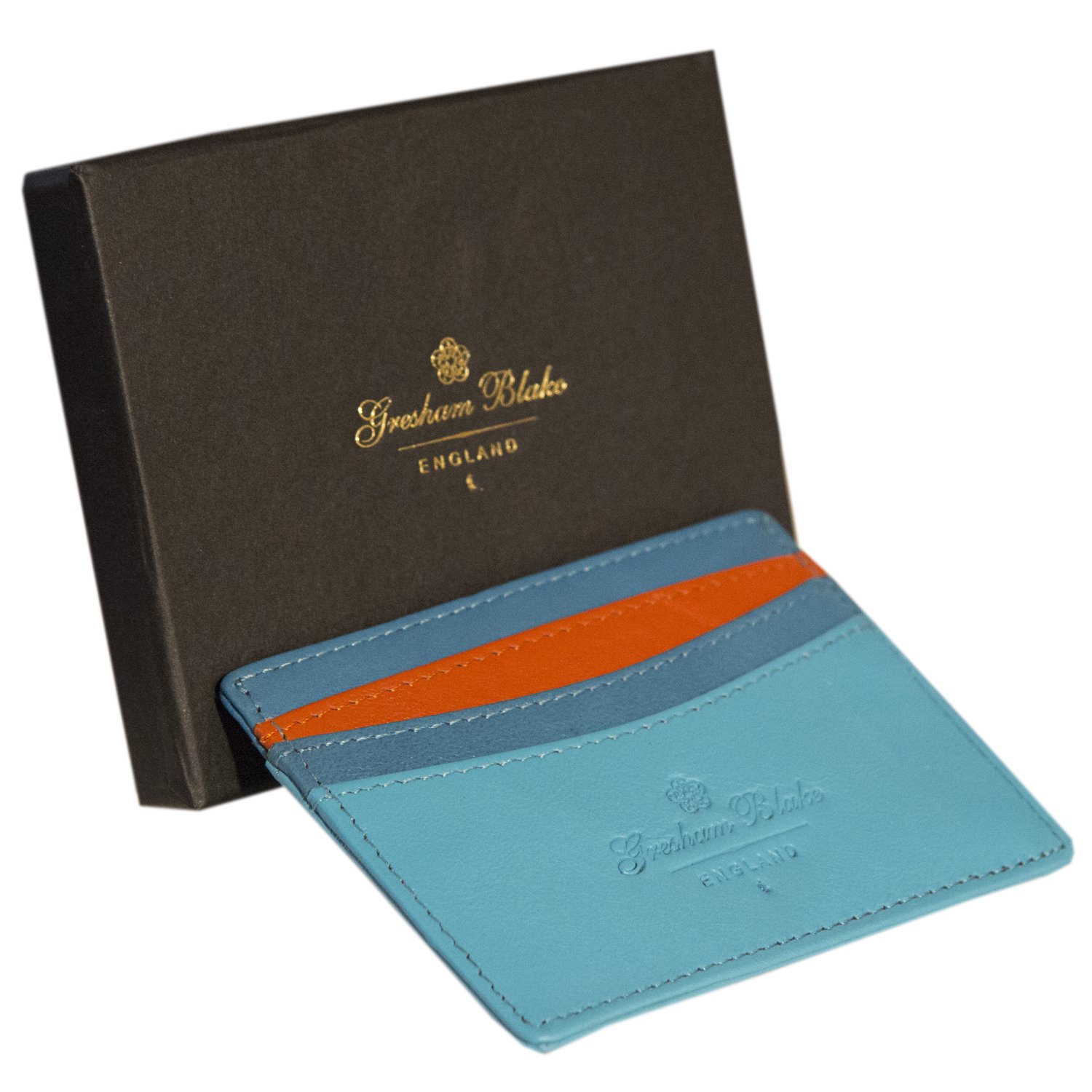 TURQUOISE LEATHER CARD HOLDER