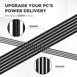 PCI-e 5.0 12VHPWR GPU Power Sleeved Cable