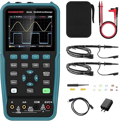 HANMATEK Handheld Digital Oscilloscope 100MHz 2-Channel HO102 3.5�� TFT