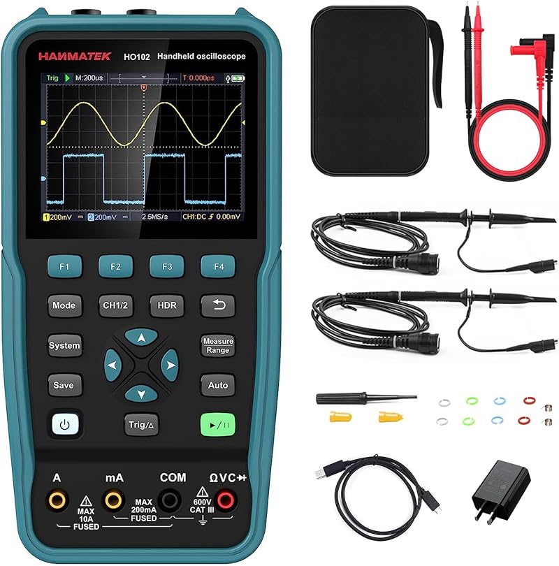 HANMATEK Handheld Digital Oscilloscope 100MHz 2-Channel HO102 3.5�� TFT