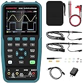 HANMATEK Handheld Digital Oscilloscope 100Mhz Bandwidth with 2 Channels HO102 3.5"TFT Mini Oscilloscope, 2 in 1 Oscilloscope and Multimeter, Backlit Screen, Auto-Calibration Function, Memory Function