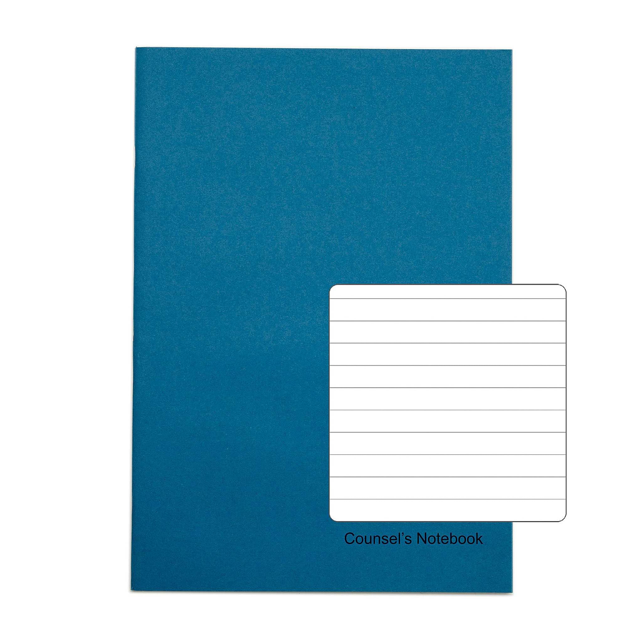 Rhino A4 Counsels Notebook, 96 Page / 8mm Lined Perforated Legal Notebook, 10 Pack, Office & Stationery Supplies, Light Blue