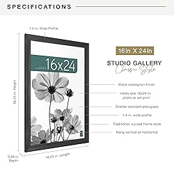 MCS Studio Gallery Classic 16x24 Poster Frame Black