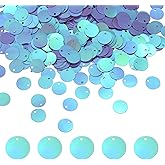 uxcell 1250PCS Flat Round Sequins, 10mm/0.4" Large Sequins for Craft Resin Gradient AB Light Purple Loose Sequins Paillettes with Single Holes for DIY Crafts Sewing Embroidery Clothing