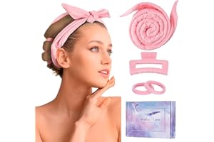 CORATED Overnight Curling Headband, Heatless Hair Rollers Kit for Long and Medium Hair, No Heat Hair Styling Soft Curlers to Sleep In, Gifts for Women