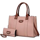 MKF Collection Tote Bag for Women, Vegan Leather Top-Handle Crossover Wristlet wallet & Satchel Handbag Purse by Mia k