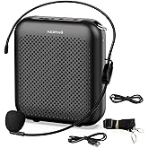 Norwii Bluetooth Voice Amplifier, Power Amplifiers, Portable Mini Wired Microphone Headset for Teacher Classroom & Outdoor Lectures, Teaching, Tour Guides, USB-C Rechargeable - 2000mAh, Black