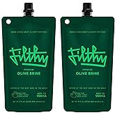 Filthy Olive Brine, Premium Cocktail Mixer - 8 Oz Pouch, 2 Pack | Filtered Olive Brine for Dirty Martinis, Made from Naturall