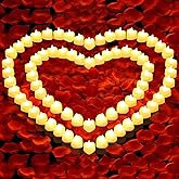 FloraSea 6000 PCS Artificial Rose Petals with 72 PCS Flameless LED Tea Lights Candles Decoration for Special and Romantic Night, Wedding Anniversary, Event, Party Decoration