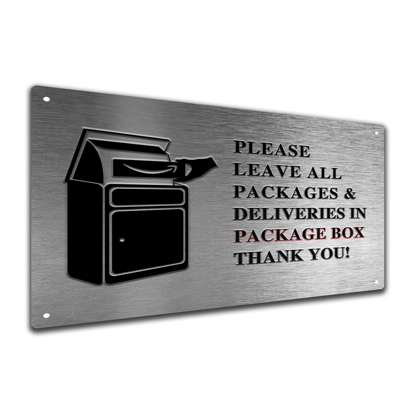 Yiruhe Premium Aluminum Delivery Sign - Rust-Free, Weatherproof, 8x12 inches (Silver, Minimalist Style)