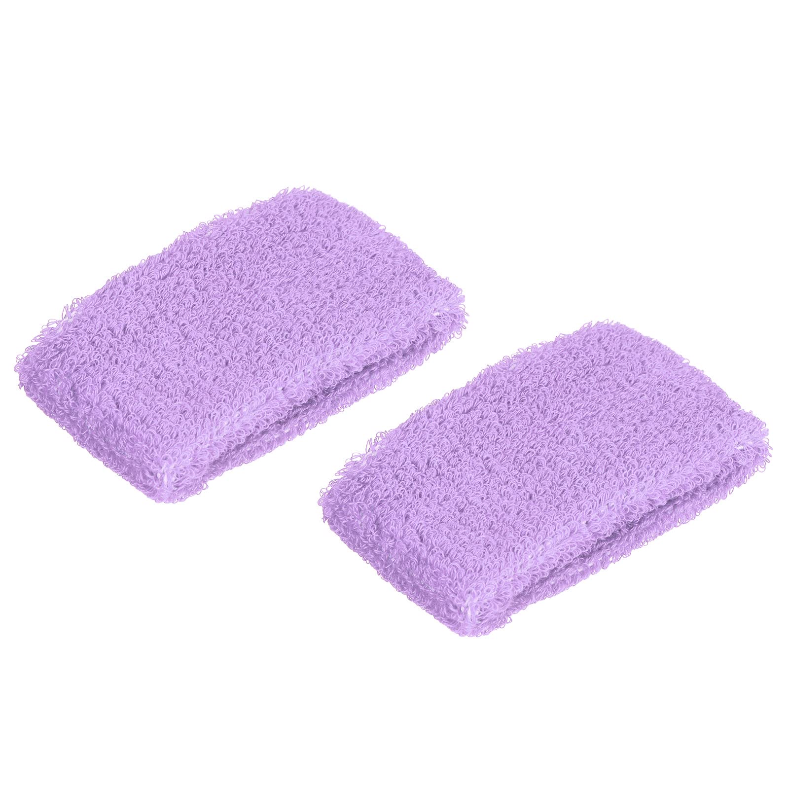 PATIKIL Sports Wristbands 8x5cm, 2 Pack Cotton Terry Cloth Absorbent Sweatband for Tennis Basketball Working Out Athletic Running, Light Purple