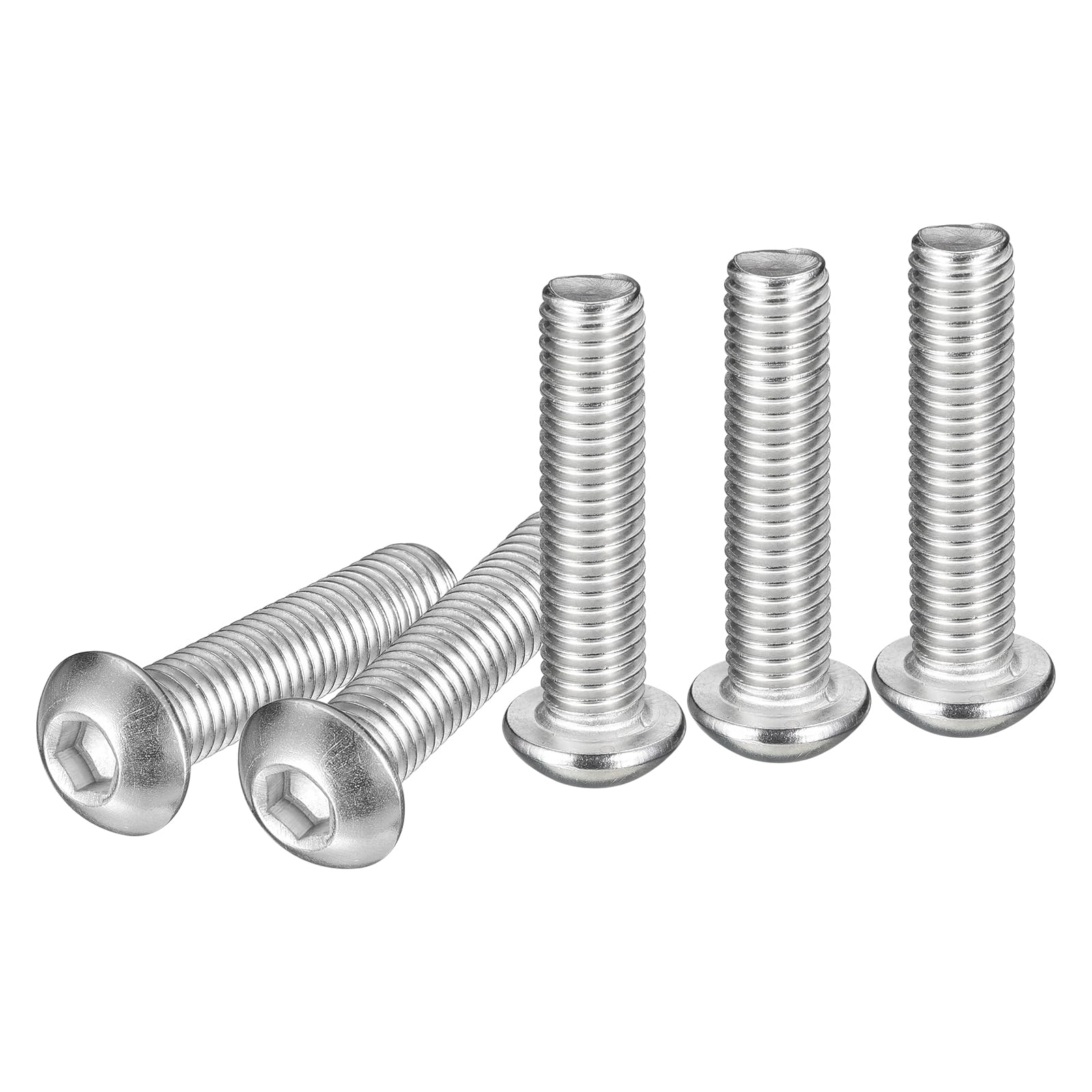 DTGN M8-1.25x35mm Button Head Socket Cap Screws - 15Pack - Good for Machine - 304 Stainless Steel 18/8 - Hex Drive Full Thread Fasteners — image 1