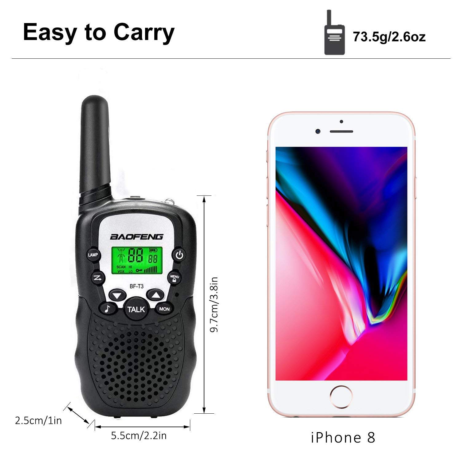 Walkie Talkies for Kids, 22 Channels 2 Way Radio 3 Mile Long Range Kids Toys and Handheld Kids Walkie Talkies, Best Gifts and Top Toys for Boy and Girls Ages 3-12 for Outdoor Adventure Games (1 Pair)