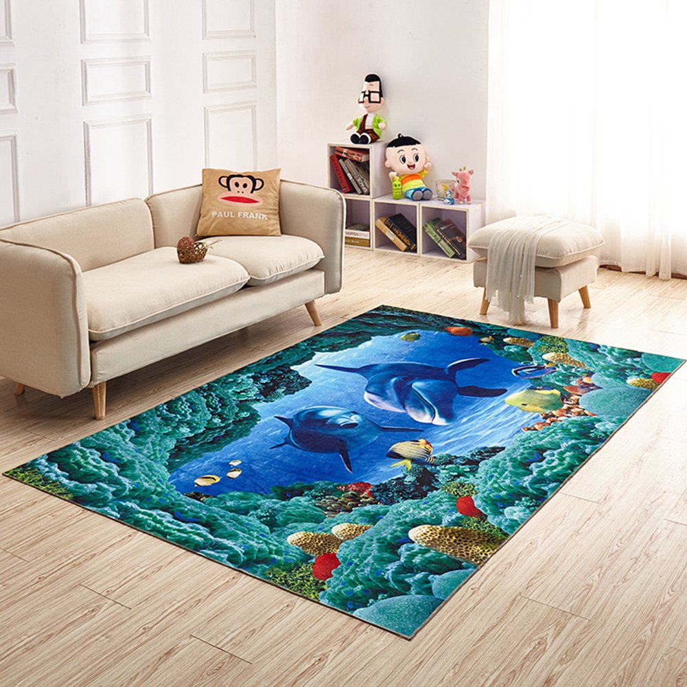 3D Area Rugs NonSlip Doormat Carpet Printing Rug Pad for