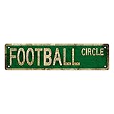 FOOTBALL CIRCLE Vintage Metal Tin Sign, Street