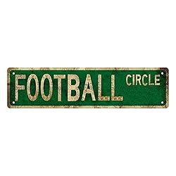 FOOTBALL CIRCLE Vintage Metal Tin Sign, Street