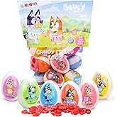 Galerie Bluey Plastic Easter Eggs, Red Hard Candy Pouches Inside, Great for Egg Hunts, 2.47 Ounces, 15 Count