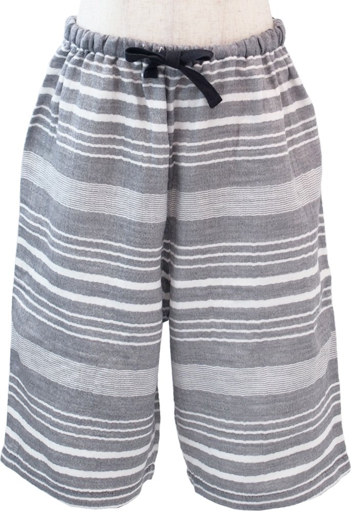 人気ブランド 内野 Uchino ウチノ マシュマロガーゼ ランダムボーダー パンツ レディース B06xsgwnpm L グレー グレー L 高い素材 Kallik Is