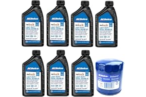 ACDelco DexosD Oil Change Kit 0W-20 Light Duty Diesel Engine Oil 19370138, 10-9277 and AC Delco PF66, 55495105, 19391402 Oil Filter (See Description For compatible vehicles)