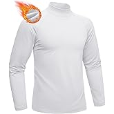 MAGCOMSEN Men's Thermal Shirt Mock Turtle Neck, Fleece Lined Long Sleeve Undershirts, Athletic Warm Base Layer Winter Top
