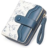 GAEKEAO Small Wallet for Women Leather RFID Blocking Bifold Zipper Pocket Credit Card Holder Purse Wallets with ID Window