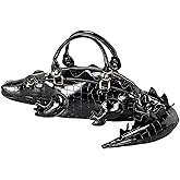 Lyuxhetaokdiq Men and Women PU Leather 3D Crocodile Shaped Crossbody Shoulder Bag Handbag Purse