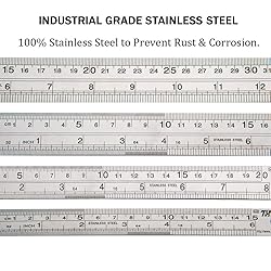 ZZTX Metal Straight Edge Ruler Set - Stainless