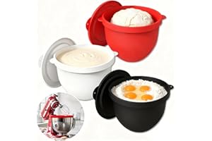 AKIOSK Silicone Liners for KitchenAid Tilt-Head 5QT Stand Mixers, 3 Colors Silicone Bowl Liners with Lids, Kitchen Aid Accessories and Attachments for Baking and Cooking, No Need for Replacement Bowls (3PCS)