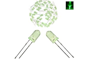 KKEANIC LED Diode Light, 5mm 120 PCS, Emitting Lighting Bulb Lamp, DC 3.0V 20mA,Sigle Lamps Power light decorative lamp floodlight (Emerald Green light - Green transparent Lens)