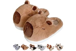 Rhino Slippers, Cute Plush Animal Funny Slippers Novelty Koala Raccoon Hedgehog Sloth Dinosaur Cozy Soft Winter Warm Fuzzy Ho