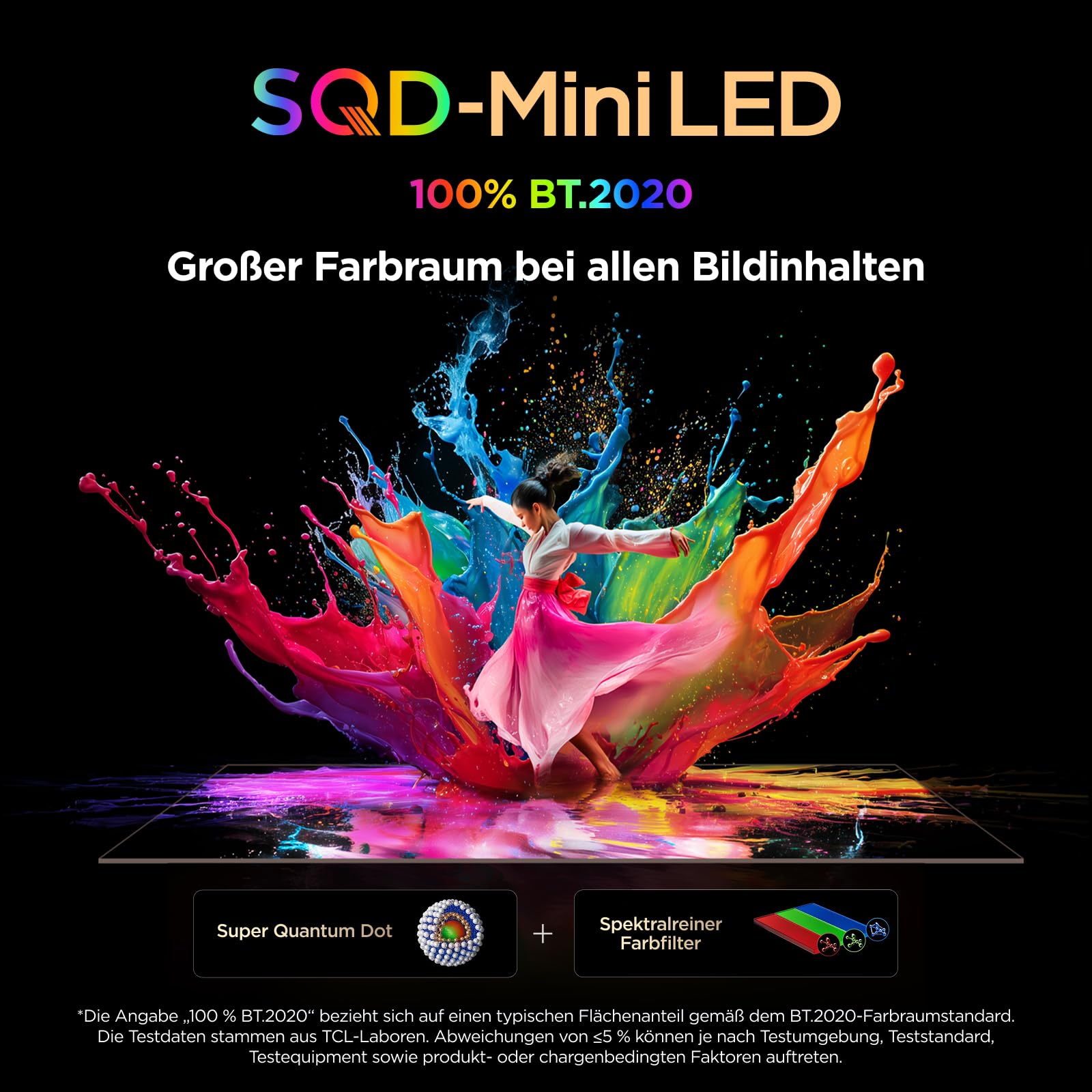 TCL 98X11L 98 Zoll 4K SQD-Mini LED TV, 100% BT.2020, 10.000 Nits, 20.736 Local Dimming Zonen, Antireflexion, 144 Hz, Bang & Olufsen Sound, Ultra Slim Design, Google TV 4