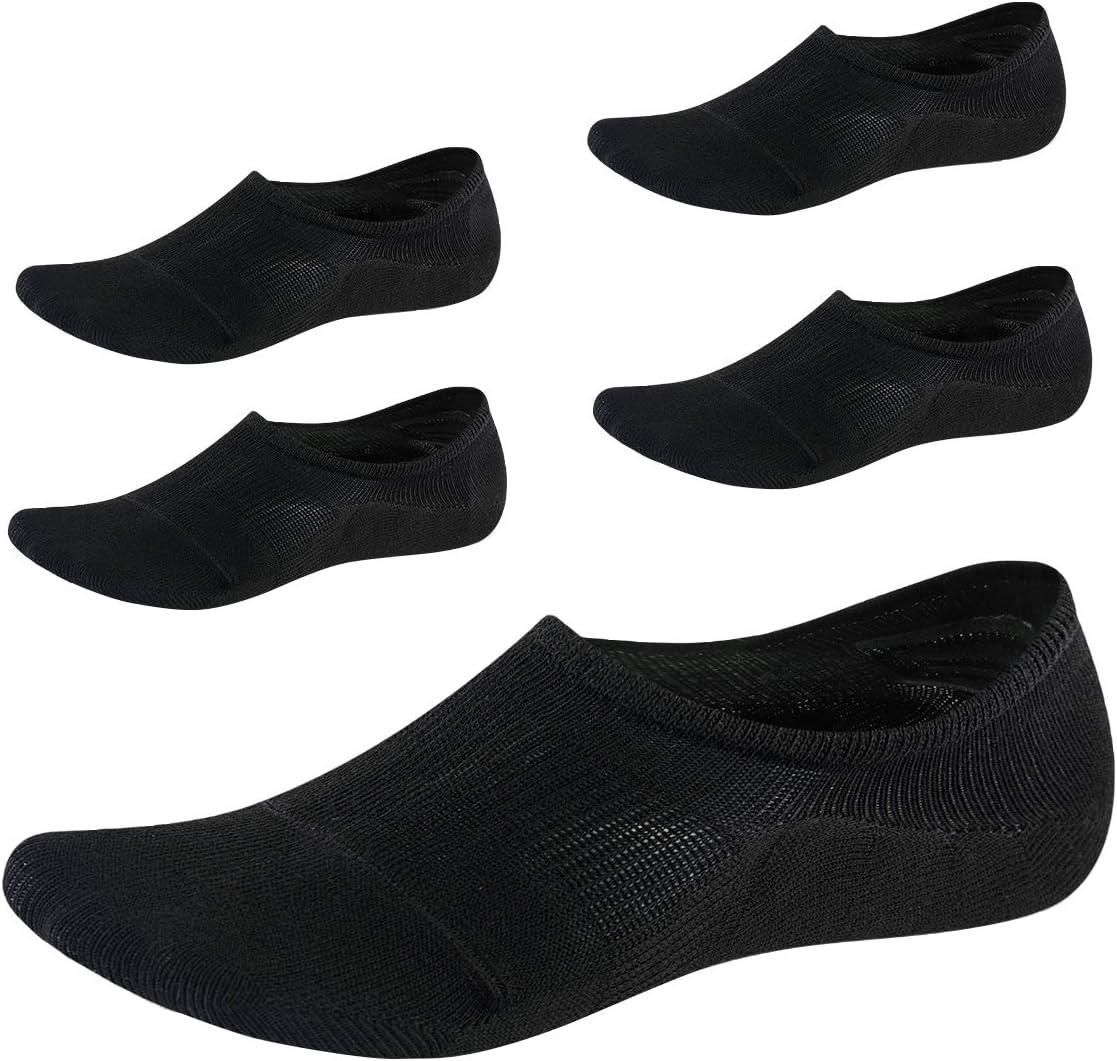 No Show Socks for Women-Low Cut with Non Slip Grip-Invisible Socks for Boat Shoes Loafers Sneakers UK Size5-8 5Pairs SEESILY