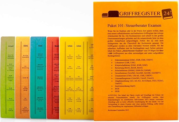 Griffregister Paket Steuerberater In 2020 2021 1 000 Selbstklebende Farbige Griffregister Fur Steuergesetze Steuerrichtlinien Steuererlasse Wirtschaftsgesetze Ideal Fur Becksche Textausgaben Amazon De Burobedarf Schreibwaren