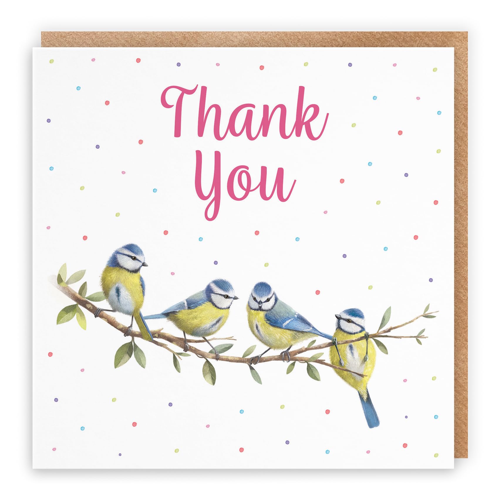 Hunts England - Blue Tits Funny Thank You Card For Her - Milo's Gallery - Female Thank You Card - Thank You Card For Animal Lovers - For Girls, Women