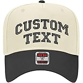 Custom Arched Text Hat | Two Tone Trucker Hat | Unisex 5 Panel Adjustable Snapback | Personalized Trendy Embroidered Ballcap