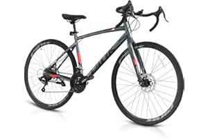 Pipleo Road Bike, 700C City Commuter Bicycle, 21 Speeds Shimano Drivetrain Sport Racing Bike, Light Weight Aluminum Frame, Urban Street Bike for Men Women Adult Bicycle